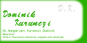 dominik kurunczi business card